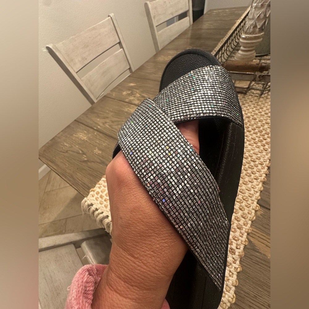 “Fitflop” Black and Silver crystal embellished Sandals - Picture 7 of 14